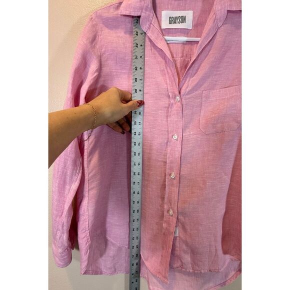 Grayson “The Hero” 100% Linen Button Down Collared Shirt Women’s Size XS - Picture 6 of 9
